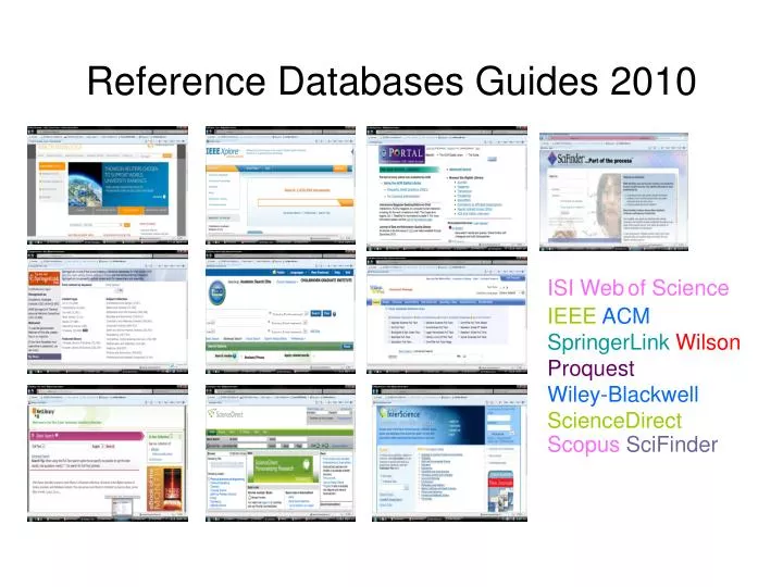 reference databases guides 2010
