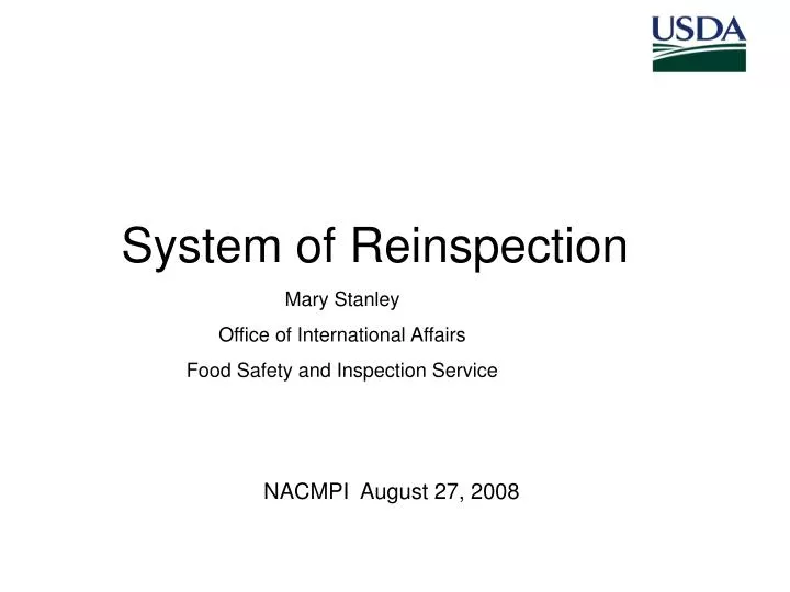 system of reinspection