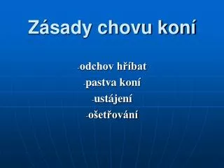 z sady chovu kon