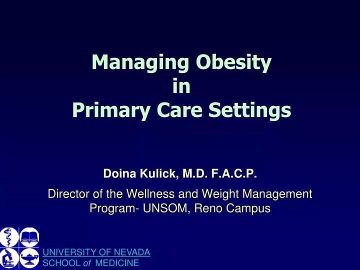managing obesity in primary care settings