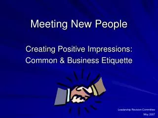 meeting new people