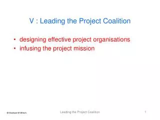 V : Leading the Project Coalition