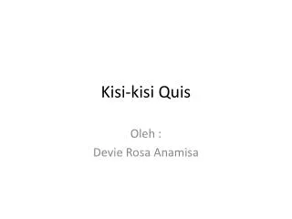 kisi kisi quis