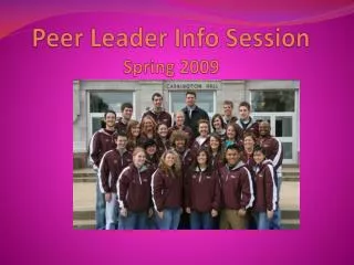 Peer Leader Info Session Spring 2009
