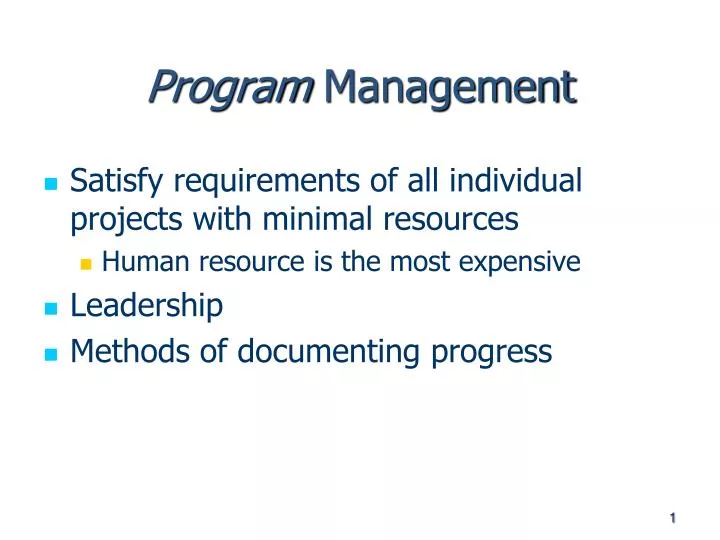 program management