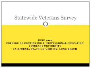 Statewide Veterans Survey