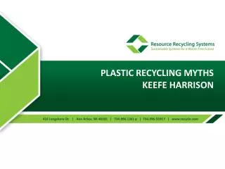 Plastic recycling Myths Keefe Harrison