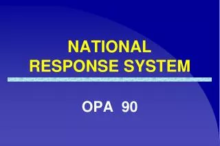 NATIONAL RESPONSE SYSTEM