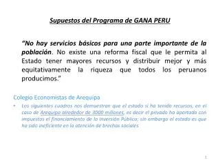 supuestos del programa de gana peru