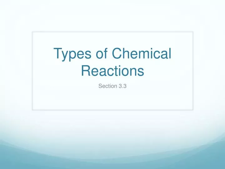 types of chemical reactions