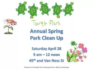 Annual Spring Park Clean Up