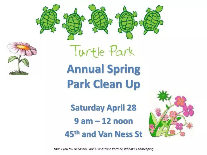 annual spring park clean up