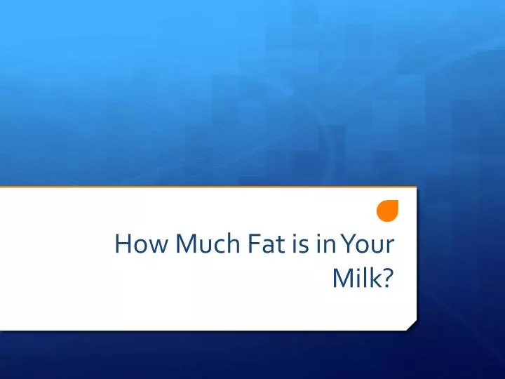 how much fat is in your milk