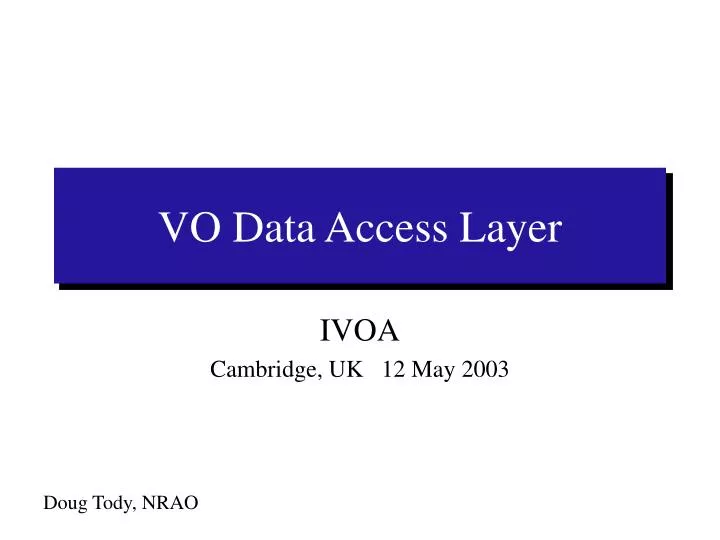 vo data access layer