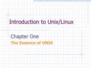 Introduction to Unix/Linux