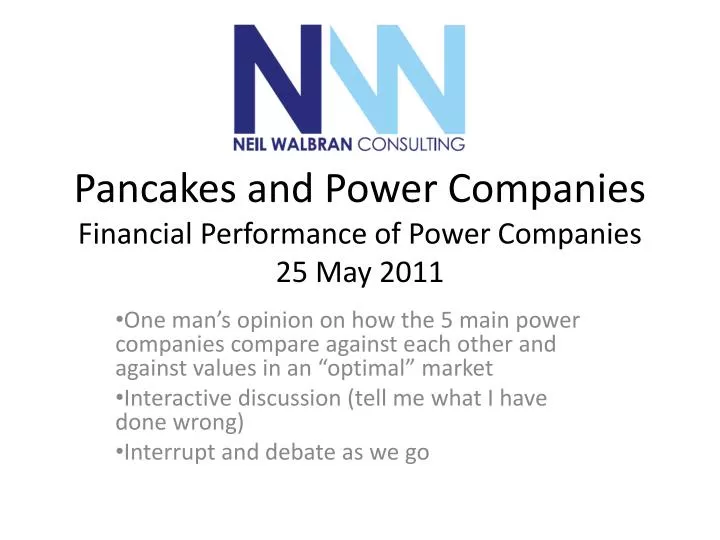 pancakes and power companies financial performance of power companies 25 may 2011