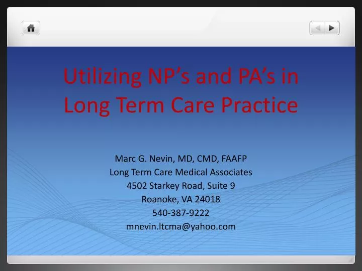 utilizing np s and pa s in long term care practice