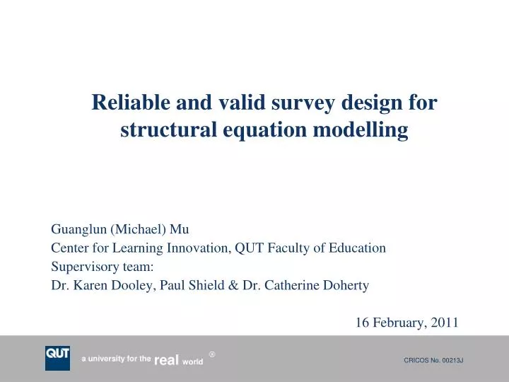 reliable and valid survey design for structural equation modelling