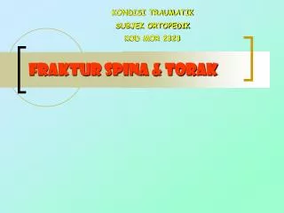 fraktur spina torak