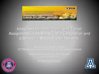 May 8, 2011 (2:45PM~4:30PM) 13 th TRB National Transportation Planning Applications Conference