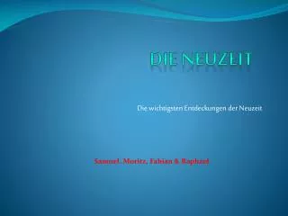 die neuzeit