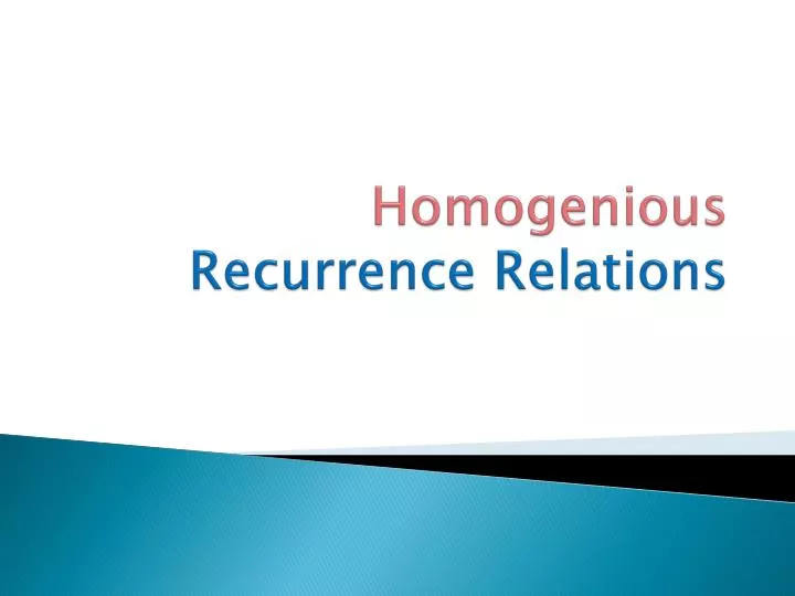 homogenious recurrence relations