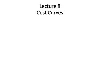 Lecture 8 Cost Curves