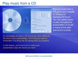 Play music from a CD