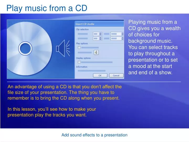 play music from a cd