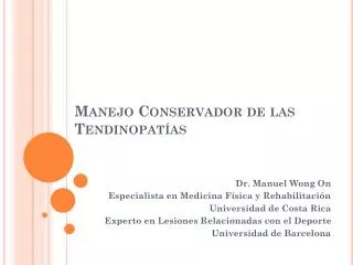 manejo conservador de las tendinopat as