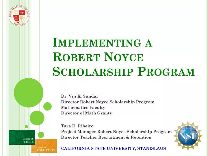 implementing a robert noyce scholarship program