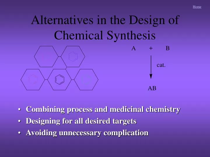 alternatives in the design of chemical synthesis