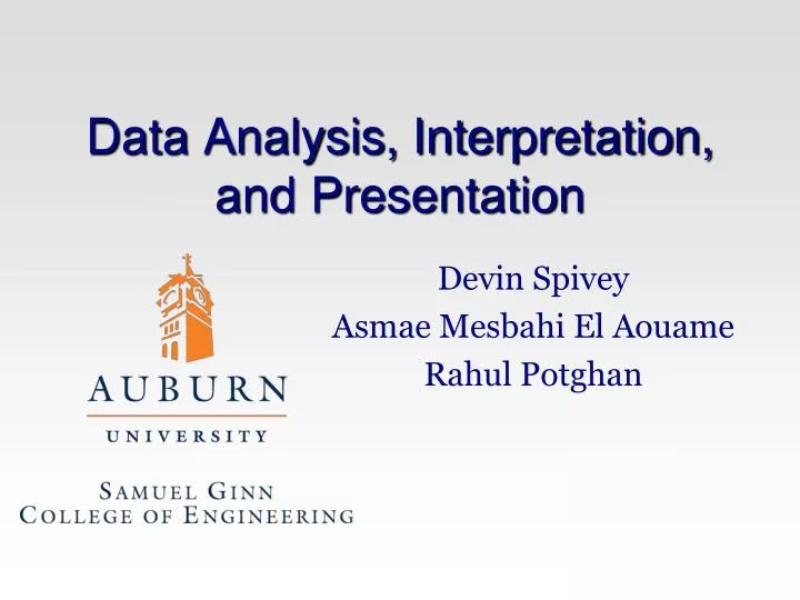 data analysis interpretation and presentation