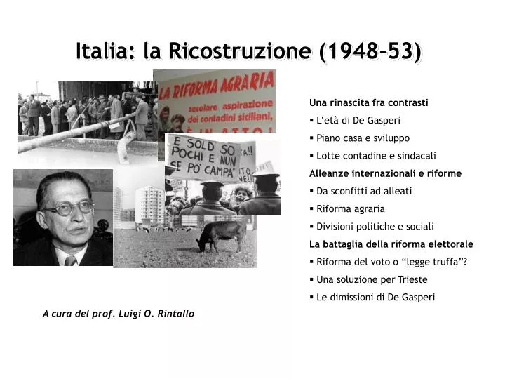 italia la ricostruzione 1948 53