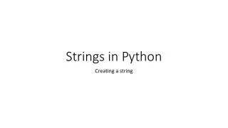 Strings in Python