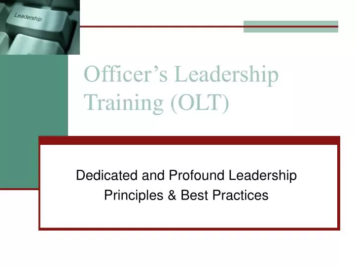 officer s leadership training olt