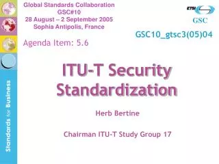 ITU-T Security Standardization