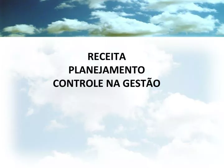 receita planejamento controle na gest o