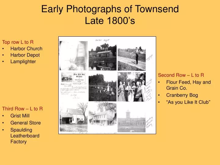 early photographs of townsend late 1800 s