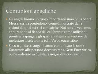 Comunioni angeliche