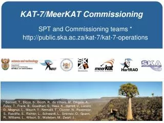 KAT-7/MeerKAT Commissioning
