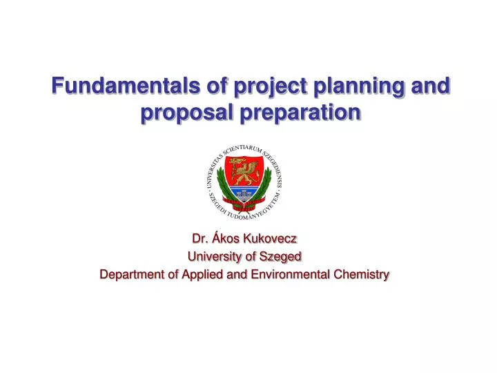 fundamentals of project planning and proposal preparation