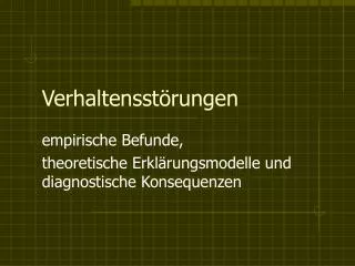 verhaltensst rungen