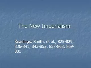 the new imperialism