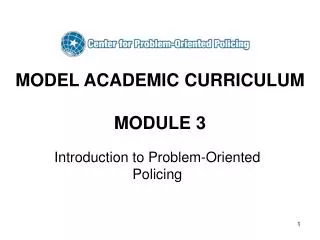 MODEL ACADEMIC CURRICULUM MODULE 3