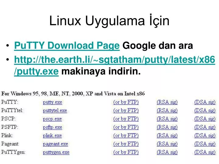 linux uygulama in
