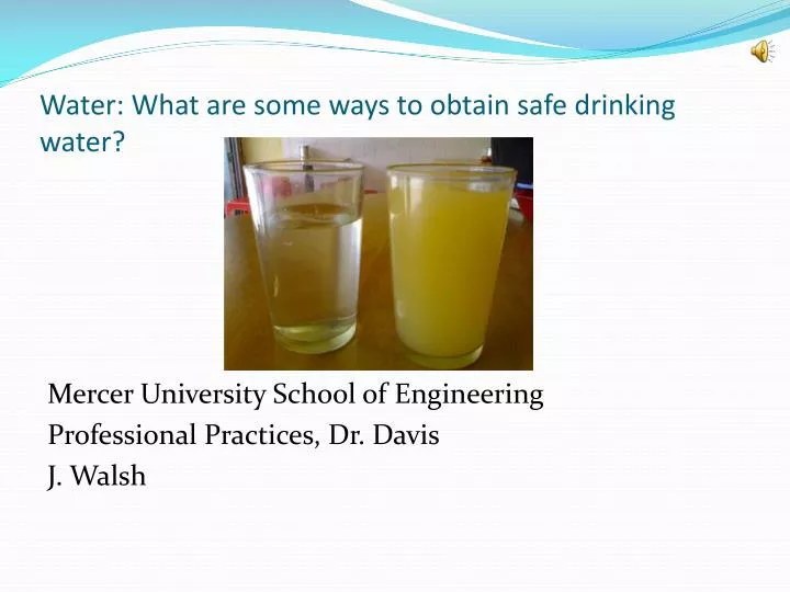 water what are some ways to obtain safe drinking water