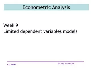 Econometric Analysis