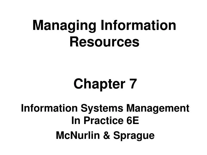 managing information resources