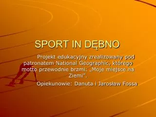 SPORT IN D?BNO